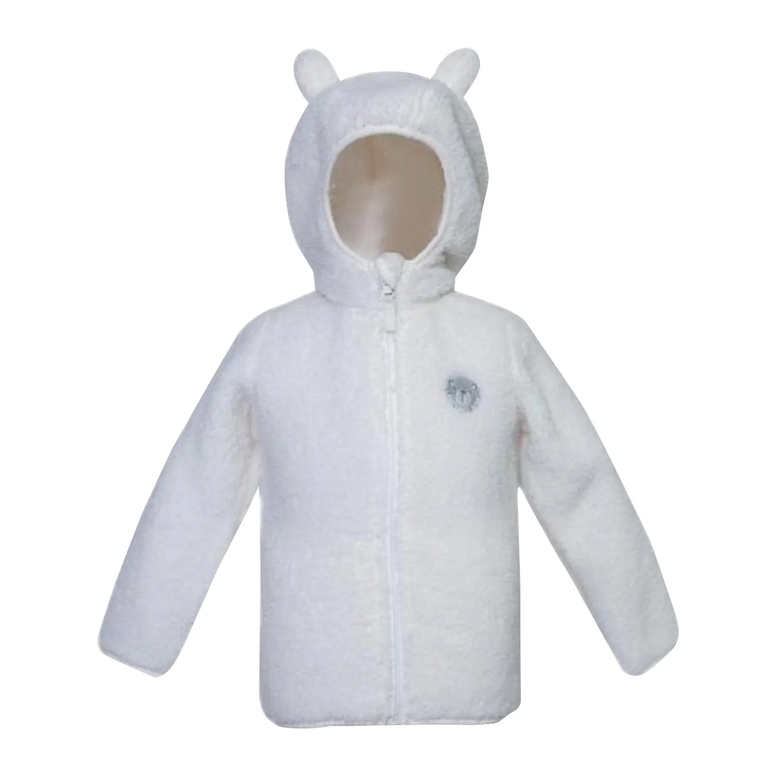 Ropa de felpa blanca para bebés con capucha y orejas, abrigo suave y cálido para niños pequeños