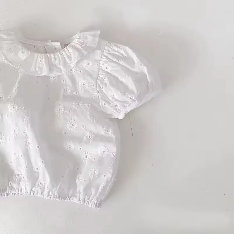 Camiseta de algodón de manga corta de alta calidad para niñas
