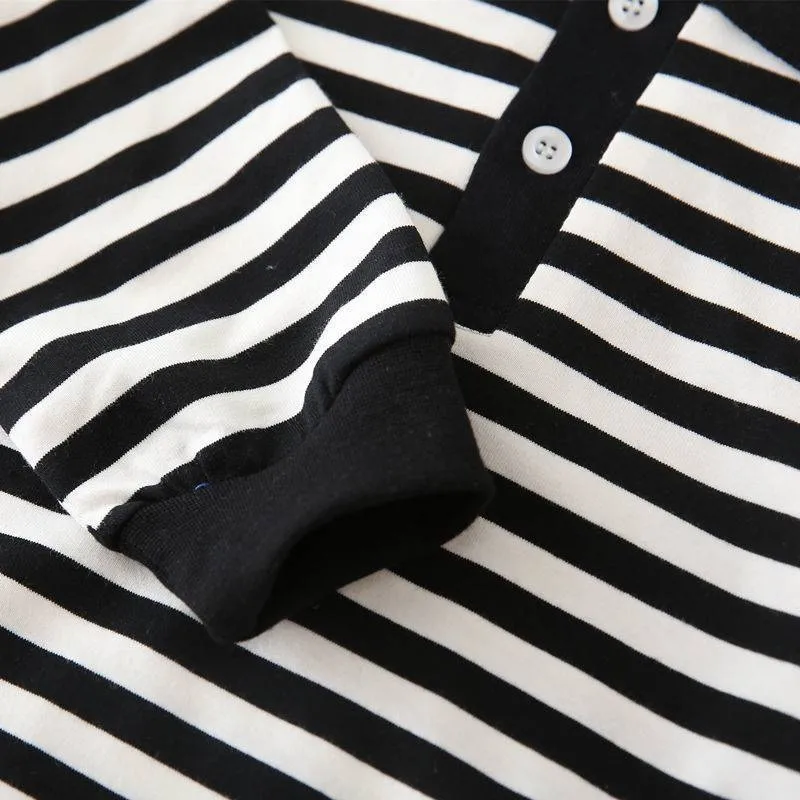 Niños Camisetas Polo de Manga Larga de Diferentes Colores Nueva Moda Camiseta Polo para Niños Ropa al por mayor Camiseta de Hilo Teñido Camiseta Polo para Niños Top de Moda Ropa para Bebés