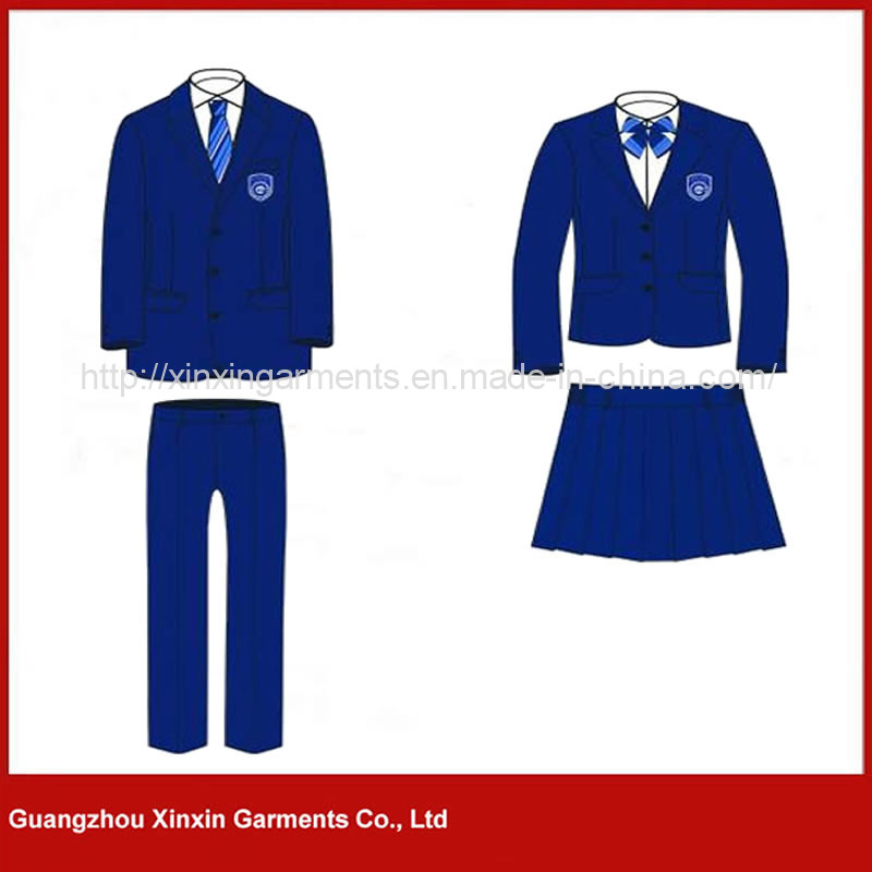 Blazers escolares de calidad personalizada azul para niños y niñas, uniformes escolares, chaqueta formal traje (U2501)