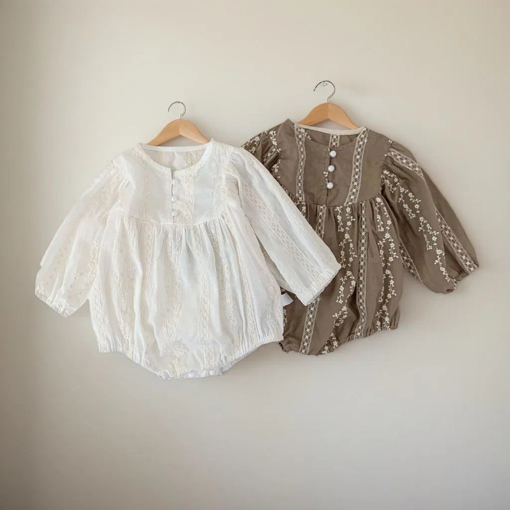 Mono de algodón para bebé de manga larga, ropa sólida para niños pequeños