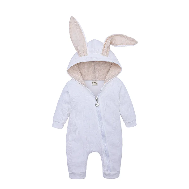 Mono de algodón para bebé, ropa de conejito lindo, mamelucos con cremallera, ropa para bebés, pijamas para bebés