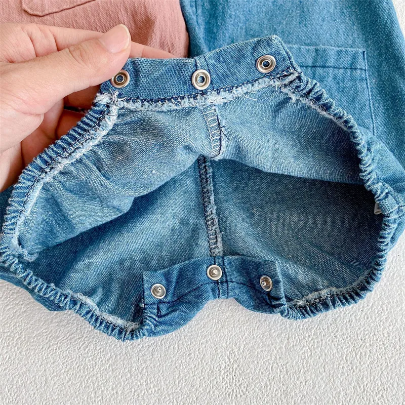Overoles de verano para niñas, ropa para niños, pantalones cortos, pantalones para bebés, pantalones de mezclilla, monos para bebés, petos
