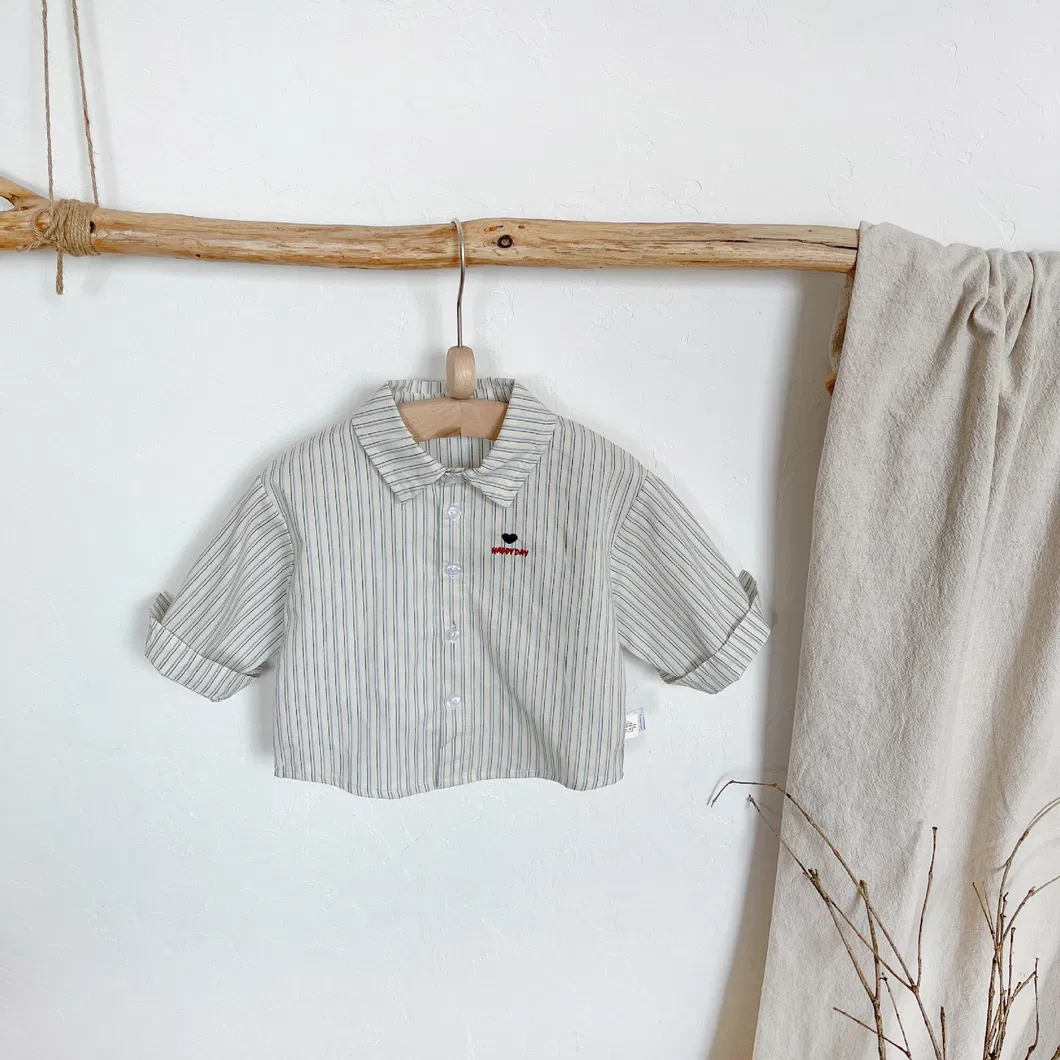 Conjunto de ropa para niños de primavera y otoño, camisa a rayas y pantalones casuales de 3-8 años