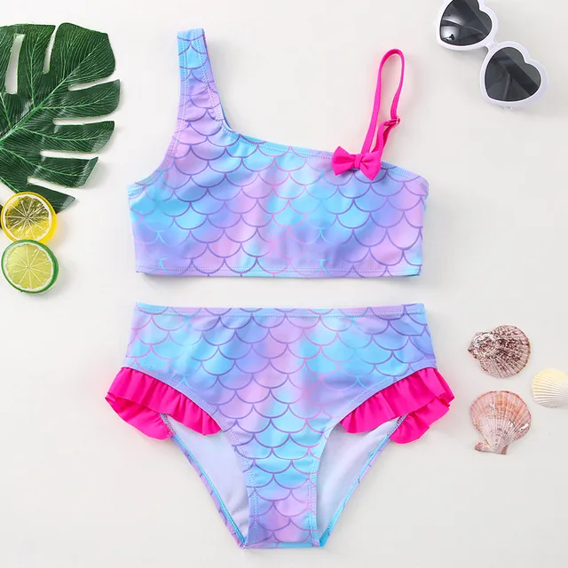 Traje de baño personalizado de flamenco, conjuntos de bikini de verano, ropa de baño para niños