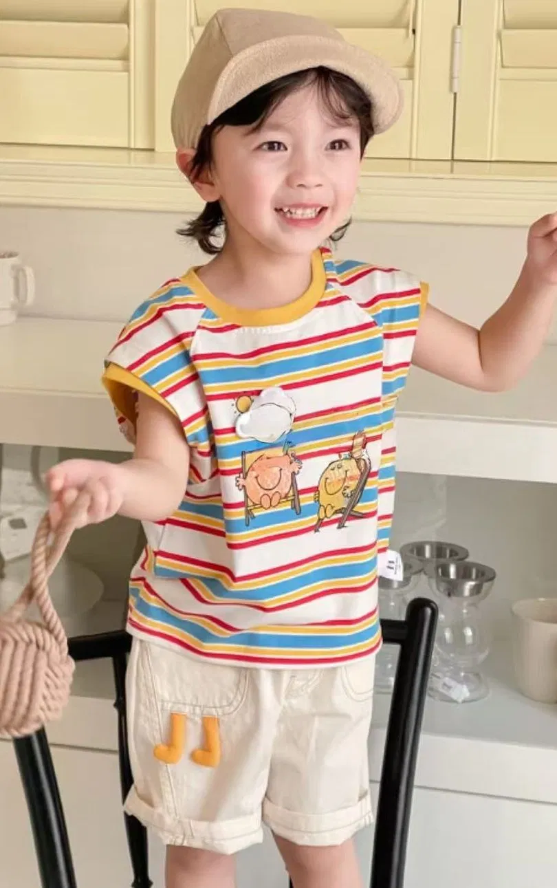 Ropa de algodón para niños, camiseta para bebés con estilo de moda