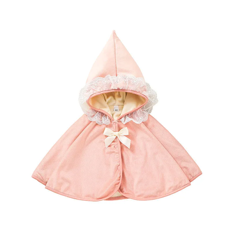 Abrigo cálido de invierno para niñas bebés, capa exterior, chaqueta para niñas pequeñas, ropa para niños, poncho rosa