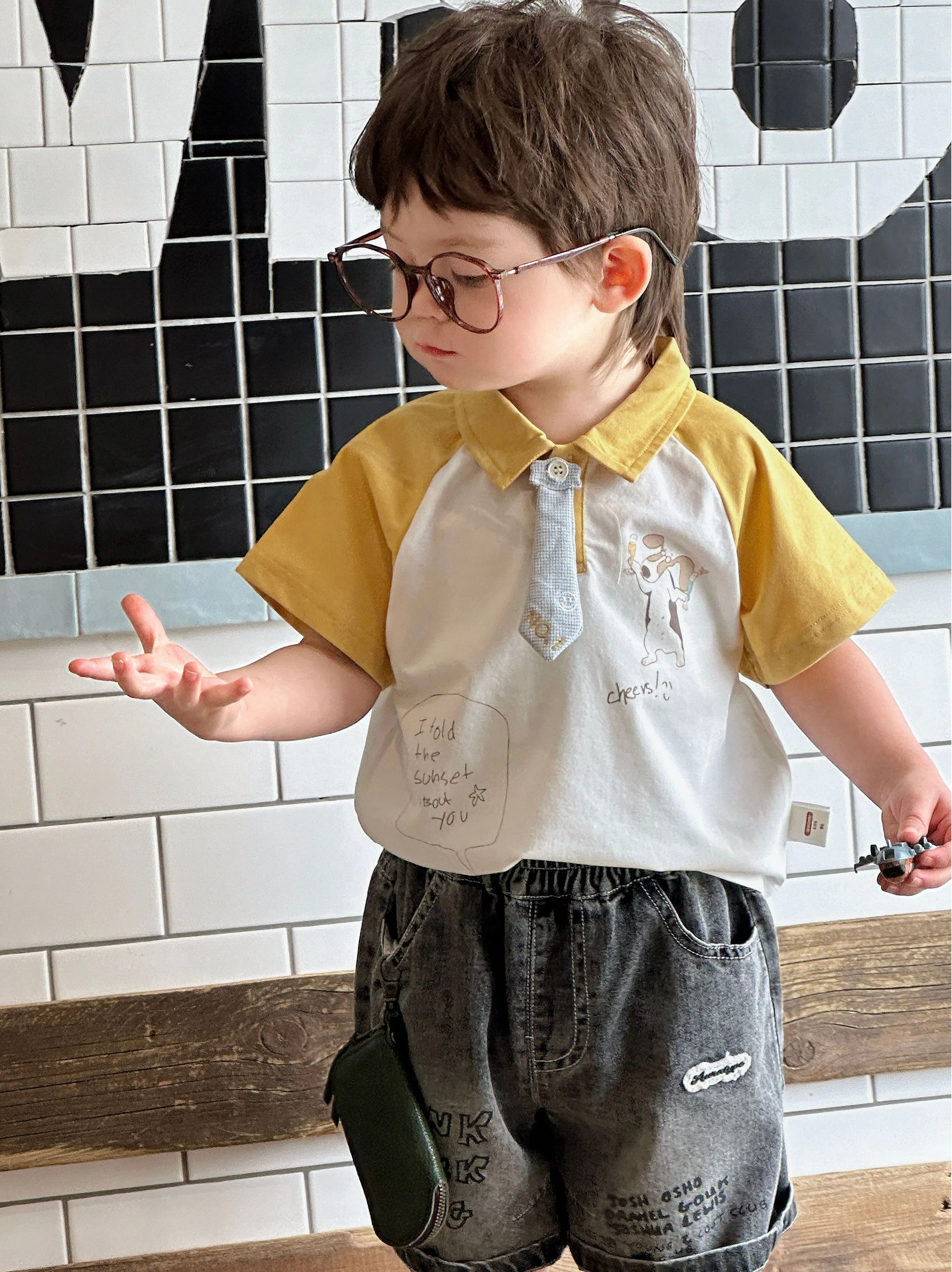 Conjunto de camiseta y pantalones cortos de verano para bebé