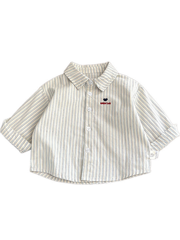 Conjunto de ropa para niños de primavera y otoño, camisa a rayas y pantalones casuales de 3-8 años