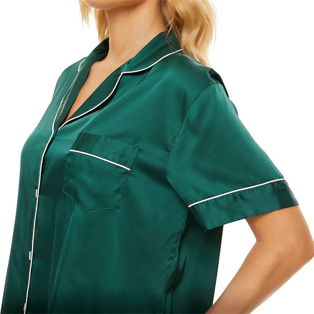 Producción de estilo aduanero al por mayor de China 100%Mulberry 16mm 19mm 22mm Pijamas de satén sexys y transpirables de cuidado de la piel para niñas, niños, hombres y mujeres, ropa de dormir
