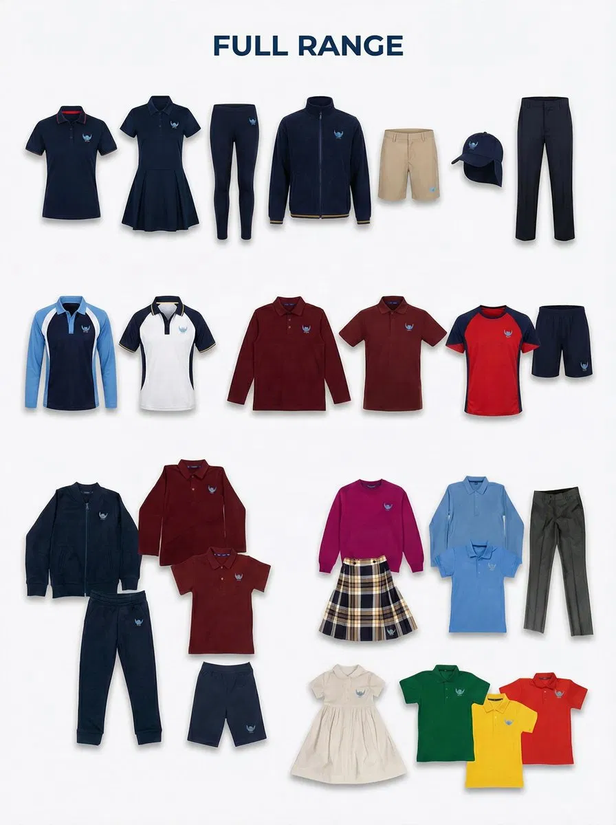 Personalización de fábrica Ropa para niños Conjunto deportivo uniforme escolar para estudiantes de secundaria, universidad y jardín de infancia Uniformes escolares Ropa para niños