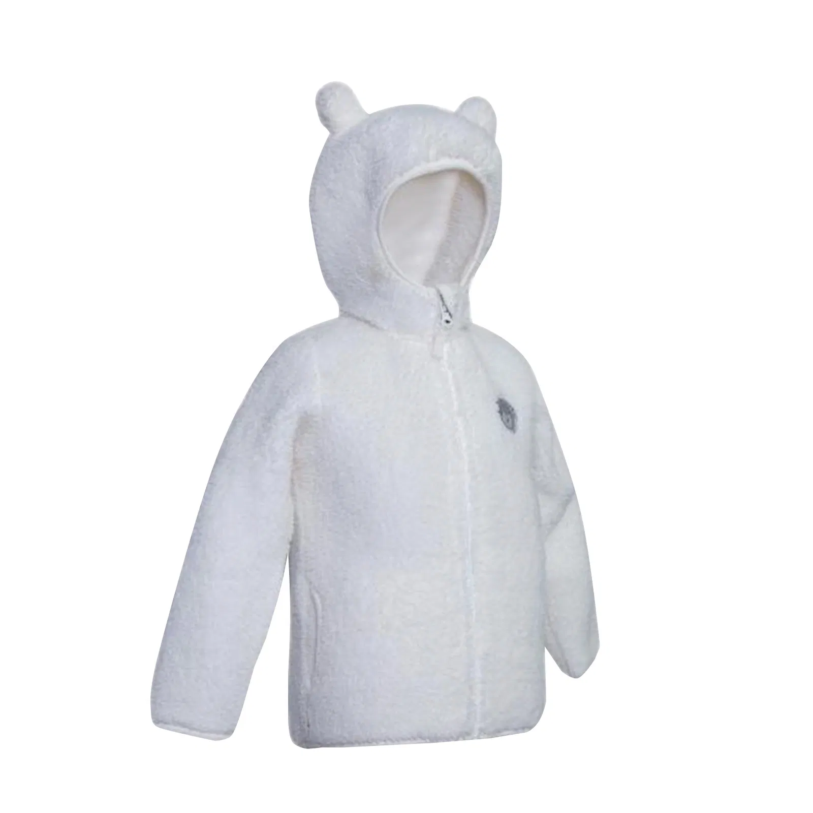 Ropa de felpa blanca para bebés con capucha y orejas, abrigo suave y cálido para niños pequeños