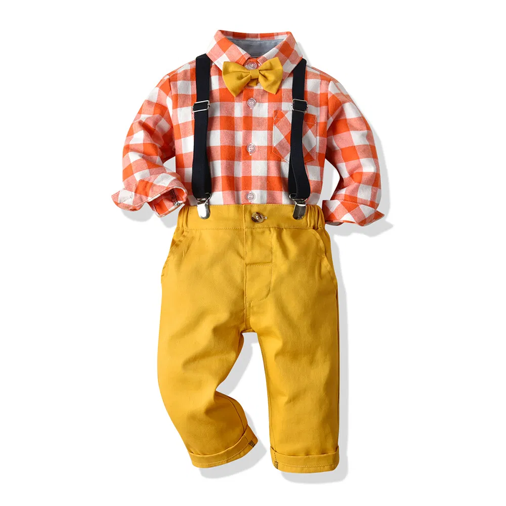 Camisa de manga larga de algodón para niños y pantalones con tirantes, conjunto navideño para niños pequeños, ropa para niños, traje de fiesta para niños, ropa navideña, ropa de vacaciones