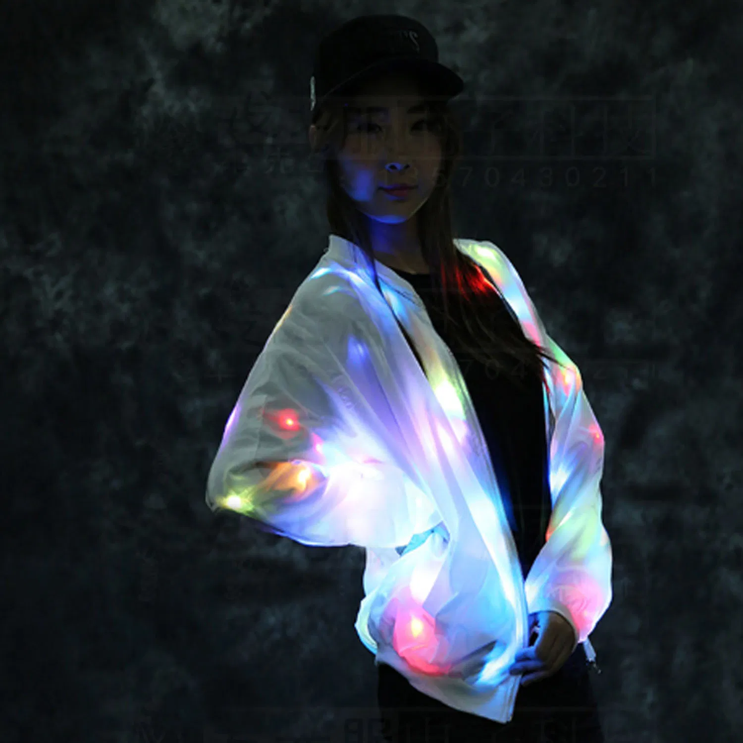 Chaqueta LED Amantes Ropa de Béisbol Colorida Noche