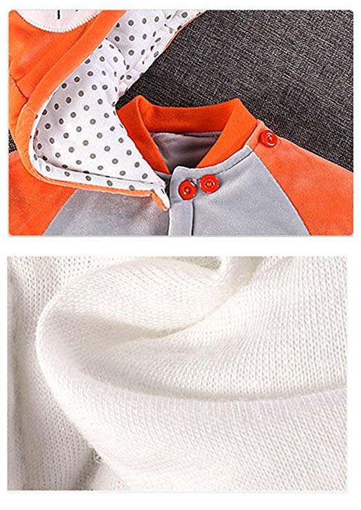 Mono grueso de dibujos animados de animales para bebés y niños pequeños, traje cálido para niños, ropa de otoño e invierno