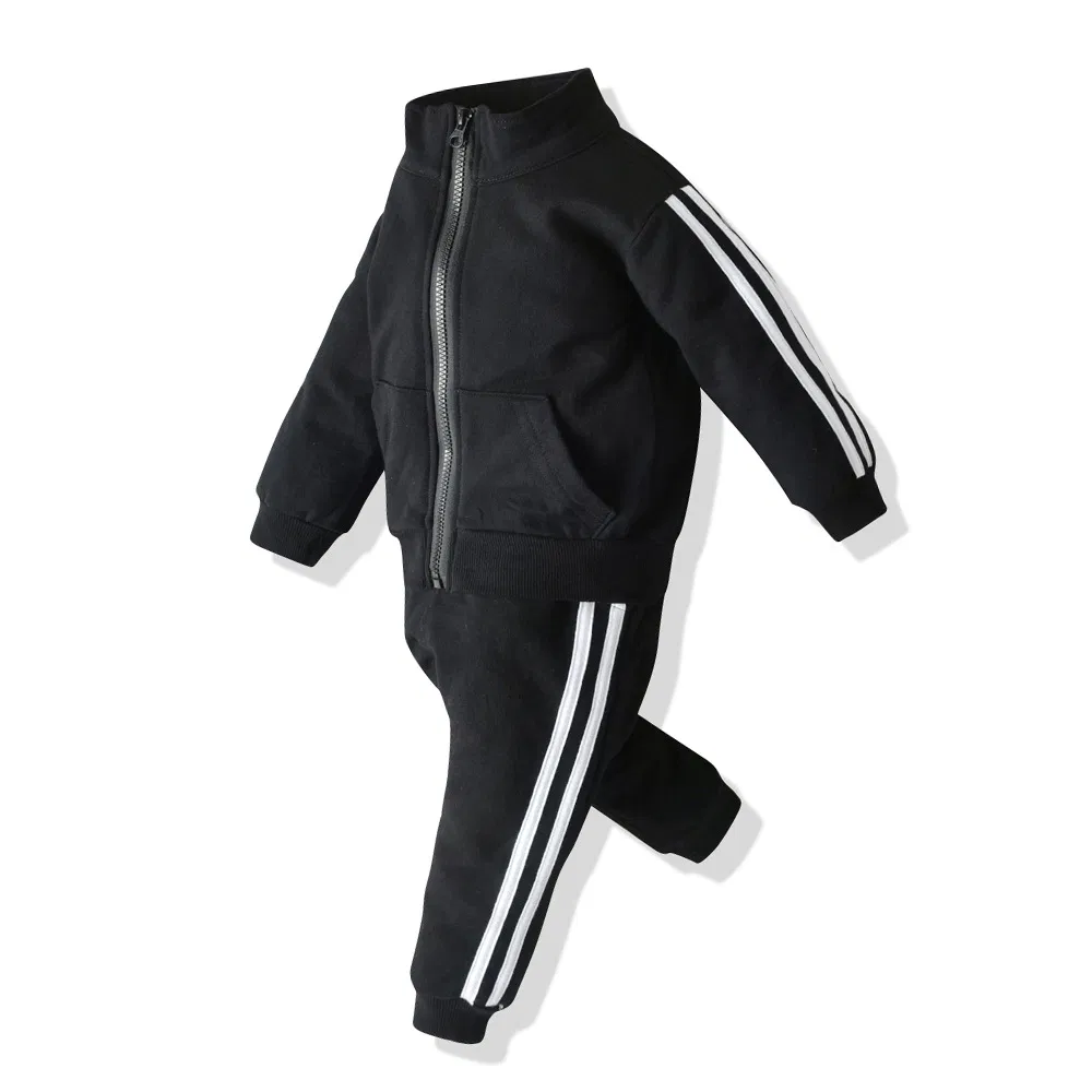 Ropa para niños Ropa infantil Suéter para niños Conjunto de dos piezas Ropa casual Ropa para bebés Conjunto con cremallera Sudaderas Pantalones de chándal Jogger Ropa para niños Logo personalizado