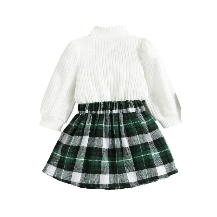 Conjunto de suéter de invierno y falda para niñas, ropa de verano