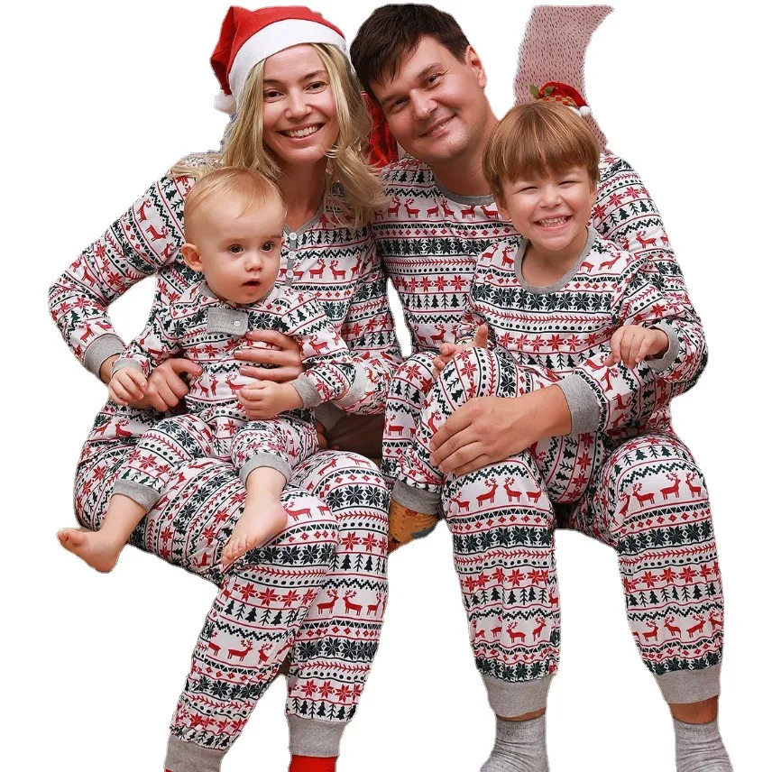 Pijamas de Navidad de invierno de algodón para mujeres
