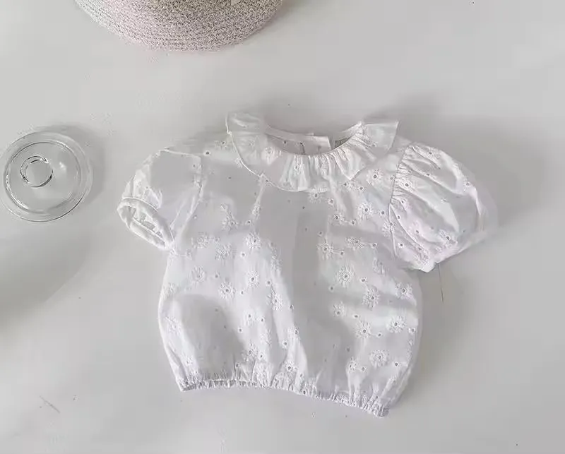 Camiseta de algodón de manga corta de alta calidad para niñas