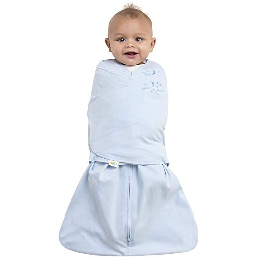 Saco de dormir para niños pequeños 100% Saco de algodón, prendas de swaddle para bebés y niños en azul
