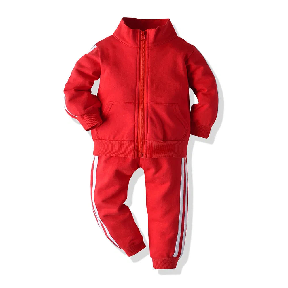 Ropa para niños Ropa infantil Suéter para niños Conjunto de dos piezas Ropa casual Ropa para bebés Conjunto con cremallera Sudaderas Pantalones de chándal Jogger Ropa para niños Logo personalizado