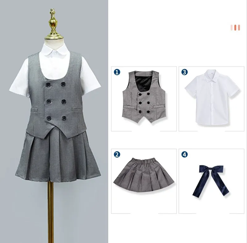 Traje formal de chaleco para niños y niñas, disfraz de actuación
