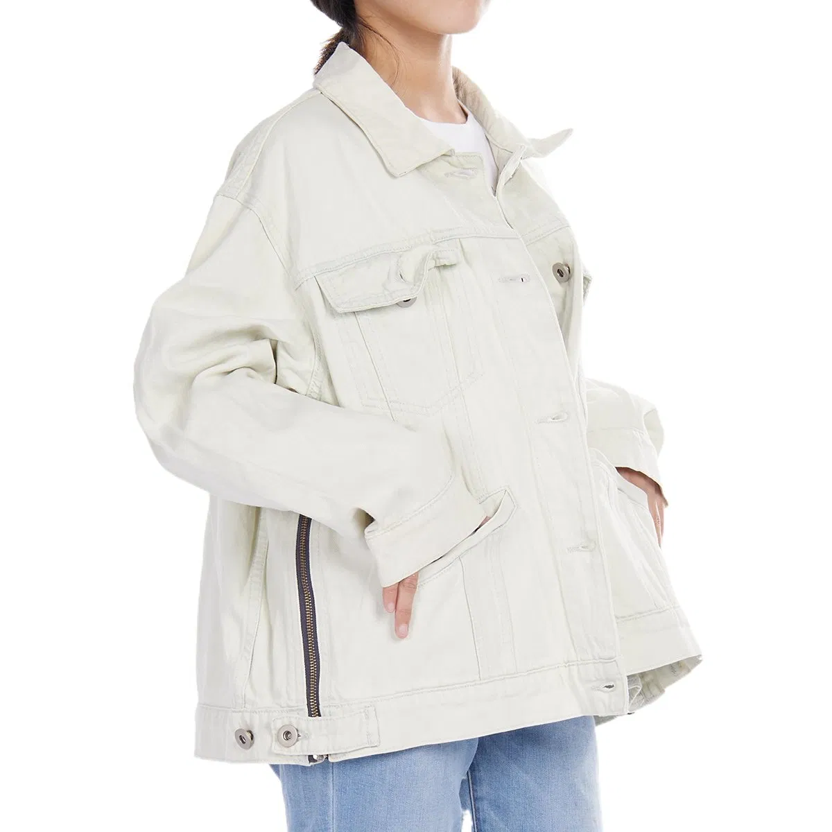 Chaqueta de mezclilla blanca para niños de moda personalizada