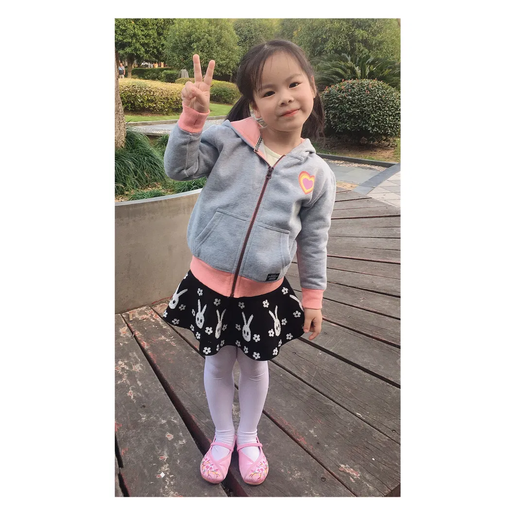 Ropa de niña de forro polar con cremallera de punto para niños
