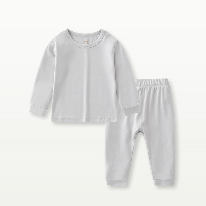 Ropa de bebé de bambú al por mayor, pijamas infantiles con patrón personalizado (parte superior + pantalones)