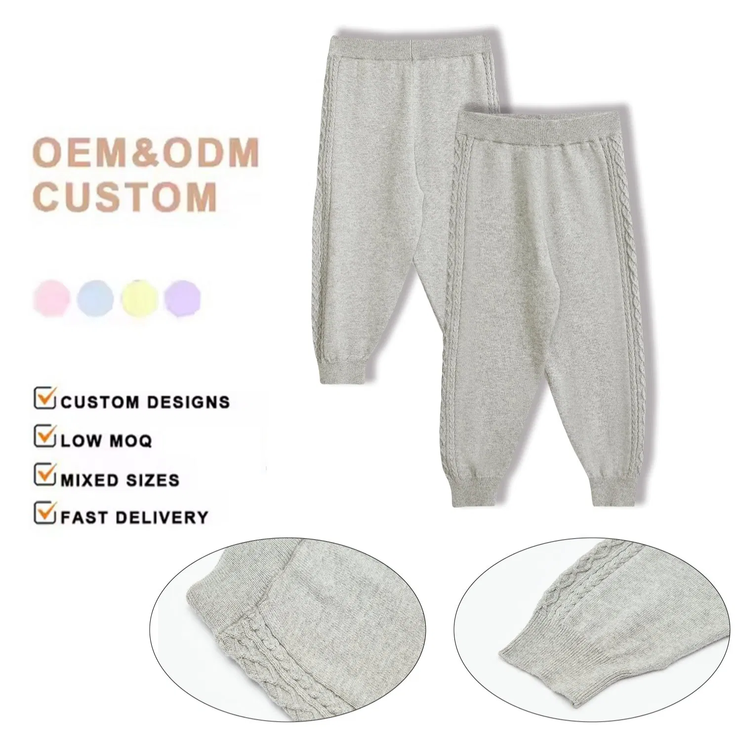 Pantalones largos de cachemira de alta calidad 100% pantalones de cachemira ropa para niños