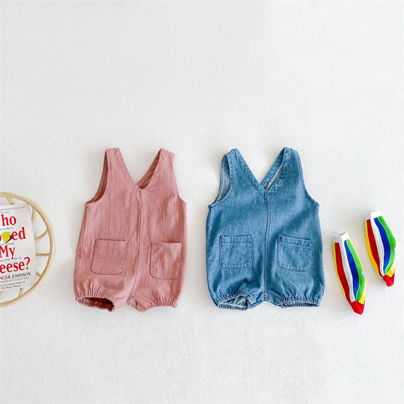 Overoles de verano para niñas, ropa para niños, pantalones cortos, pantalones para bebés, pantalones de mezclilla, monos para bebés, petos