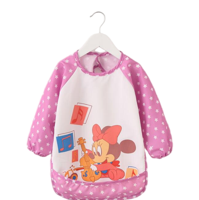 Bibs de tela con estampado de animales para bebés, baberos para niños, ropa de bebé de manga larga para la hora de la cena