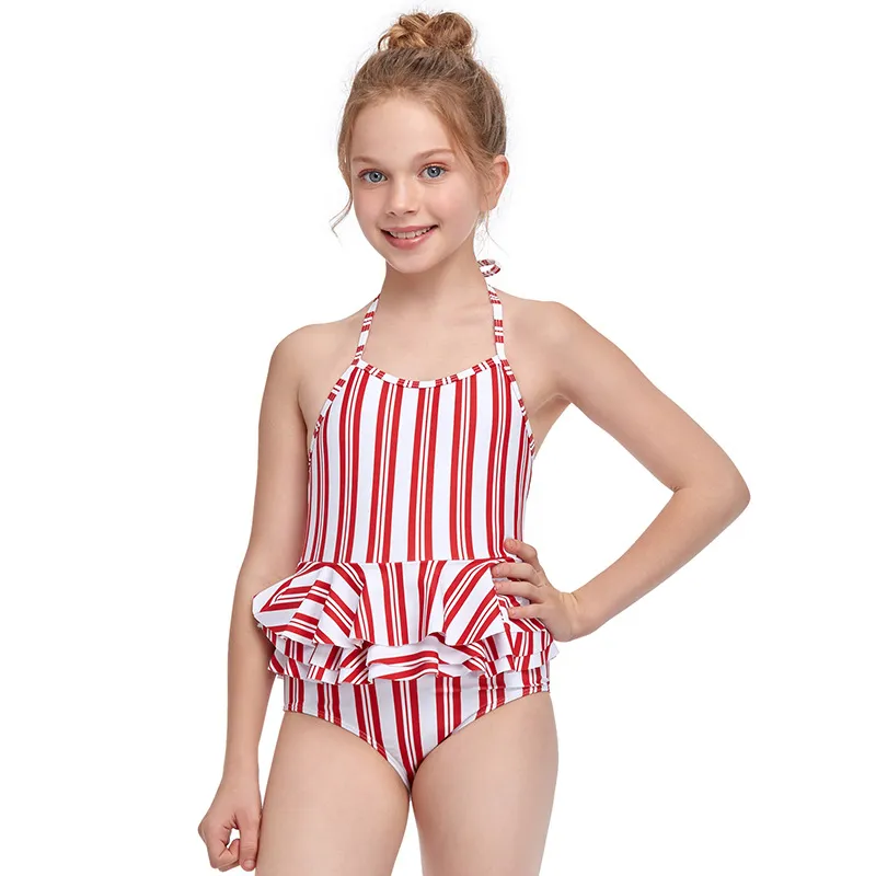 Ropa de playa para bebés y niños pequeños, traje de baño sin mangas con tirantes