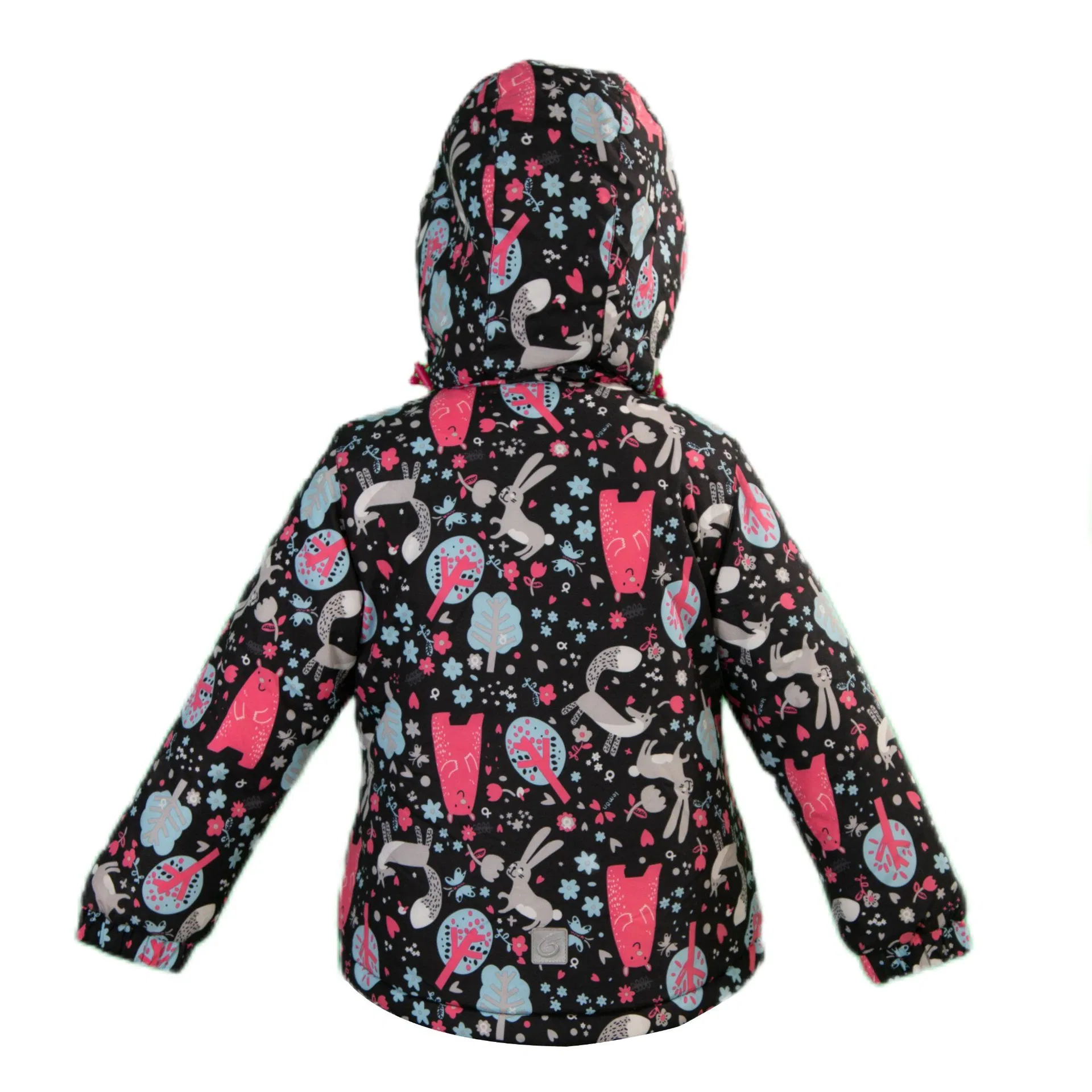 Chaqueta de invierno con capucha para niños, acolchada, con estampado de conejo, abrigo exterior para niños