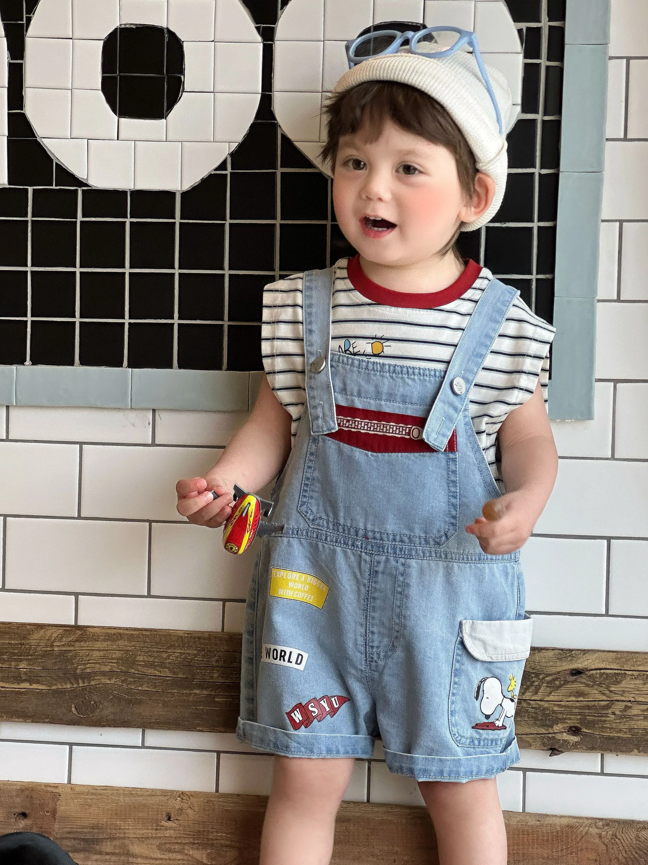 Ropa elegante para niños para conjuntos de verano con camiseta y pantalones