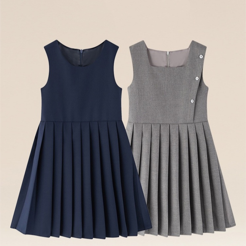 Vestido de pinafore formal para niñas de jardín de infantes, uniforme escolar al por mayor