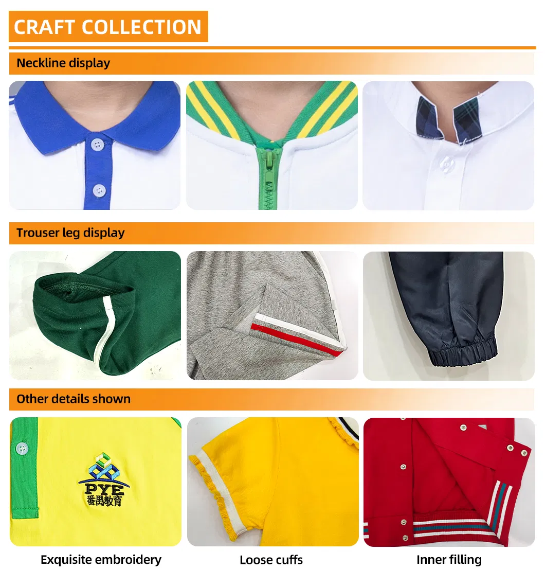 Ropa escolar duradera y de fácil cuidado de marca propia para niñas, uniforme para guardería
