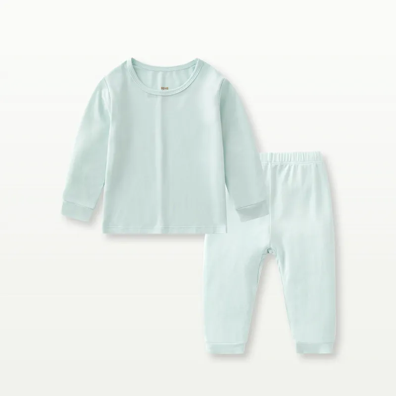 Ropa de bebé de bambú al por mayor, pijamas infantiles con patrón personalizado (parte superior + pantalones)