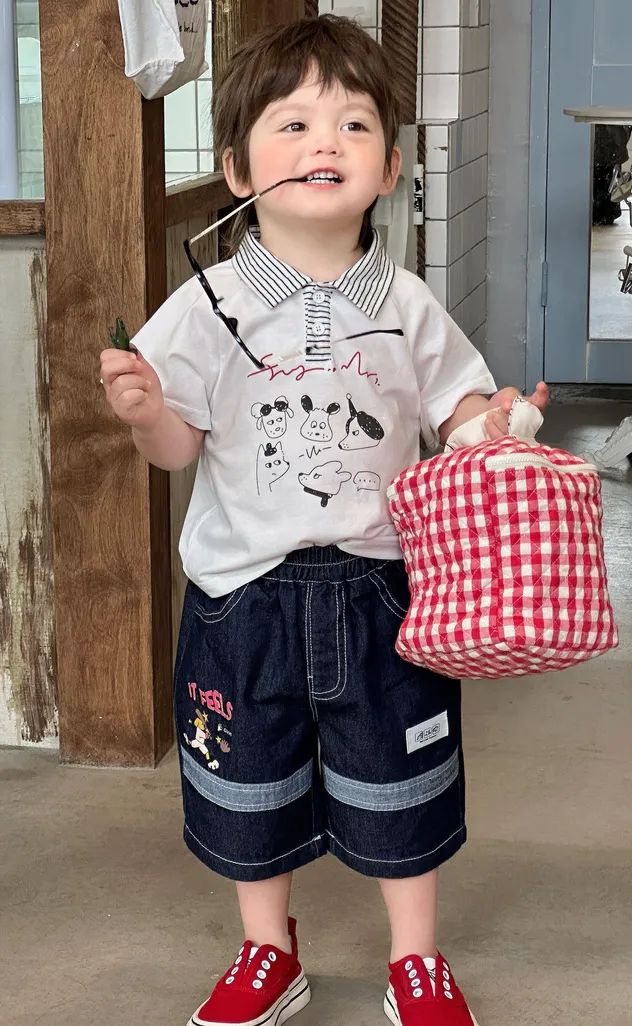 Ropa infantil premium para niños, conjunto de ropa de verano