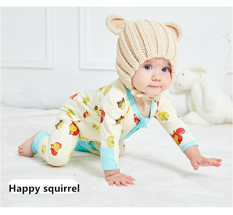 Pijamas de pie para bebés, ajuste para niñas, protección en los puños, prendas de algodón para dormir y jugar