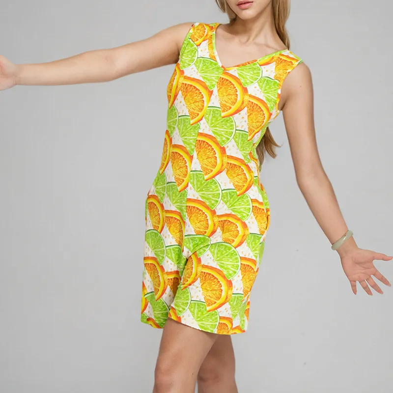 Vestido de verano casual suave de bambú para chicas, vestido de dormir