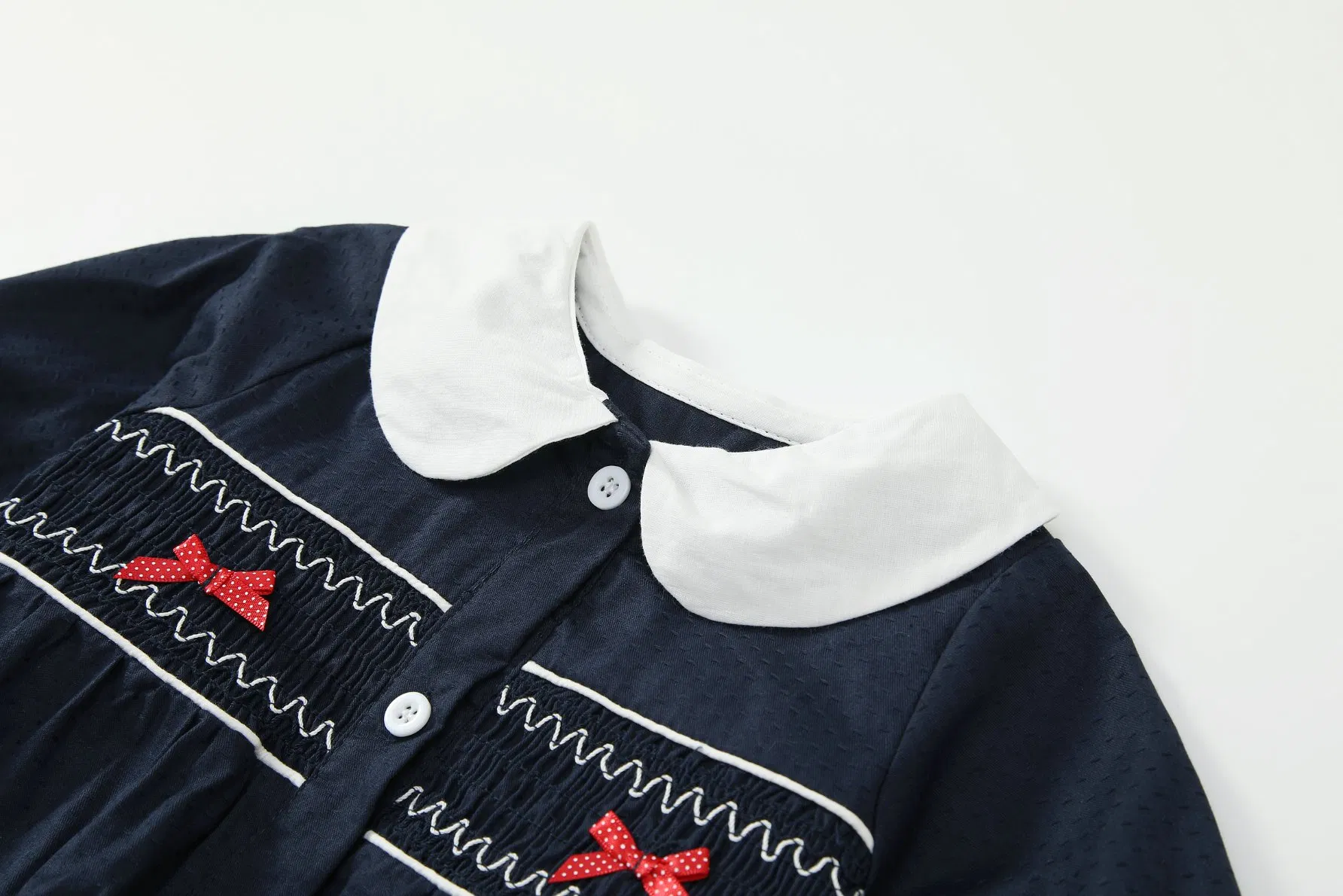 Ropa de niño al por mayor, camisa de manga larga de bebé negro, prenda infantil de una pieza con estampado floral y corbata