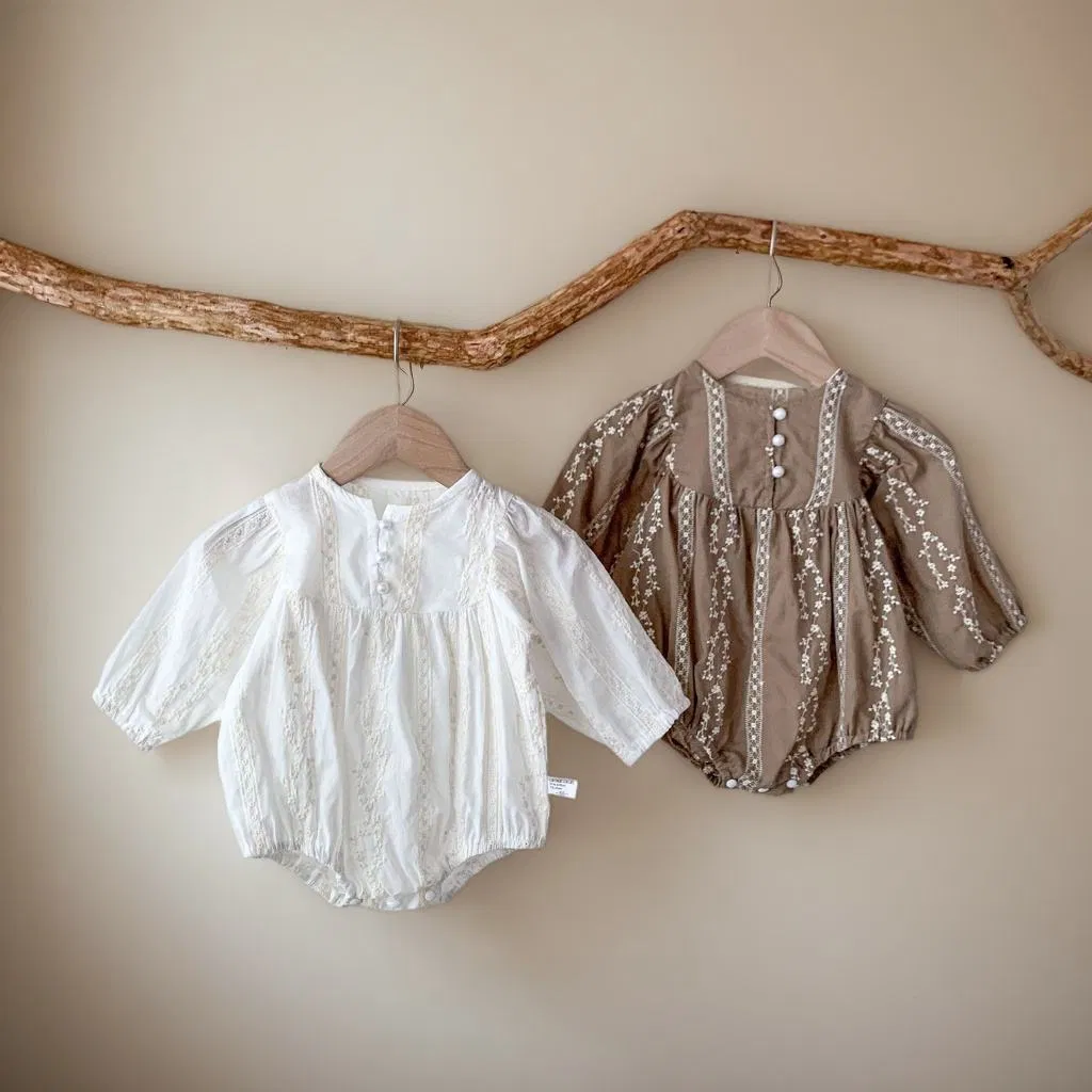 Mono de algodón para bebé de manga larga, ropa sólida para niños pequeños