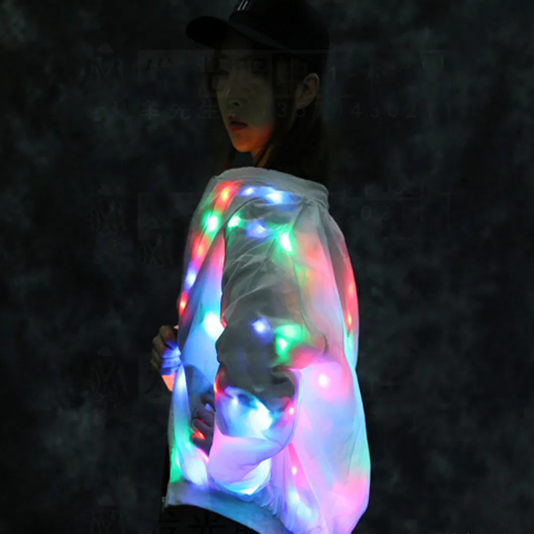 Chaqueta LED Amantes Ropa de Béisbol Colorida Noche