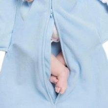 Saco de dormir para niños pequeños 100% Saco de algodón, prendas de swaddle para bebés y niños en azul