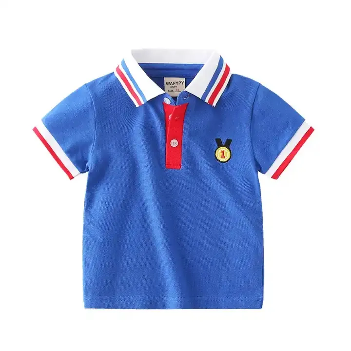 Camiseta de verano de cuello redondo y manga corta para niños, ropa infantil