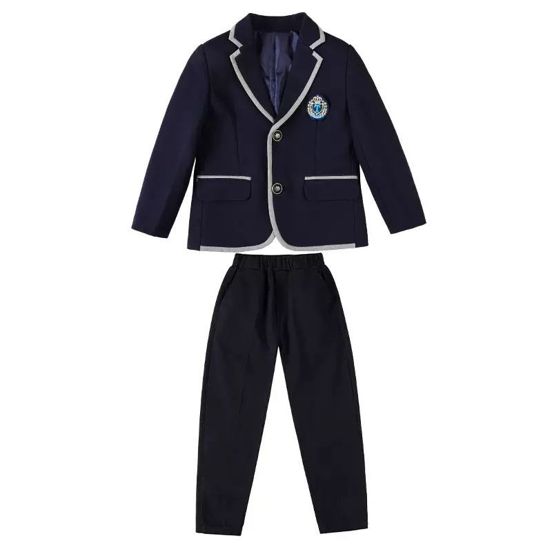 Blazer personalizado de la escuela primaria Children's y falda a cuadros uniforme escolar formal