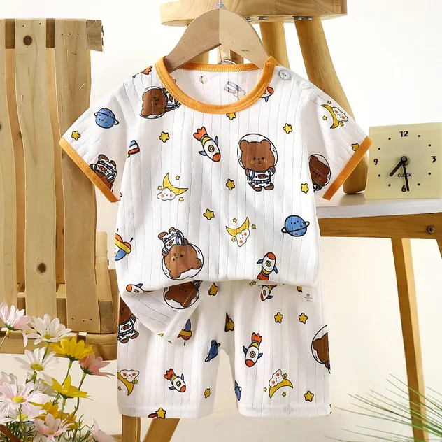 Conjunto de ropa infantil para verano, ropa delgada para niñas