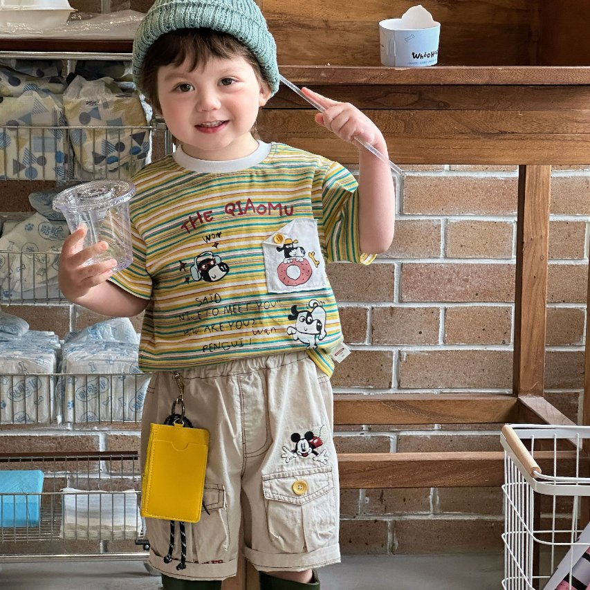 Ropa de algodón para bebés para la ropa de verano de los niños con camiseta