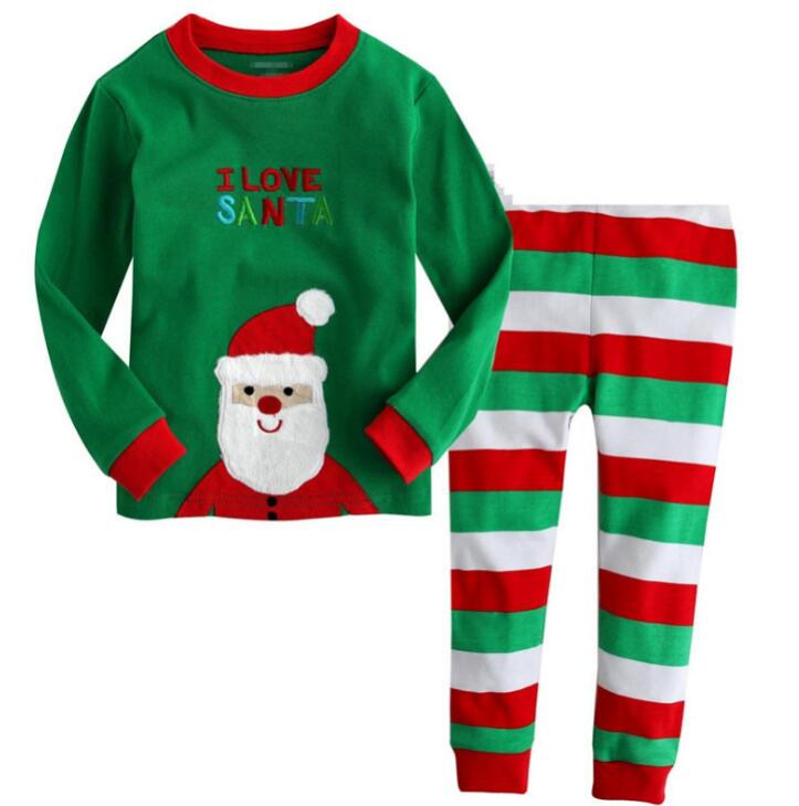 2020 Nuevo diseño de pijamas navideños para niños, conjunto de pijamas para niños, bajo MOQ al por mayor